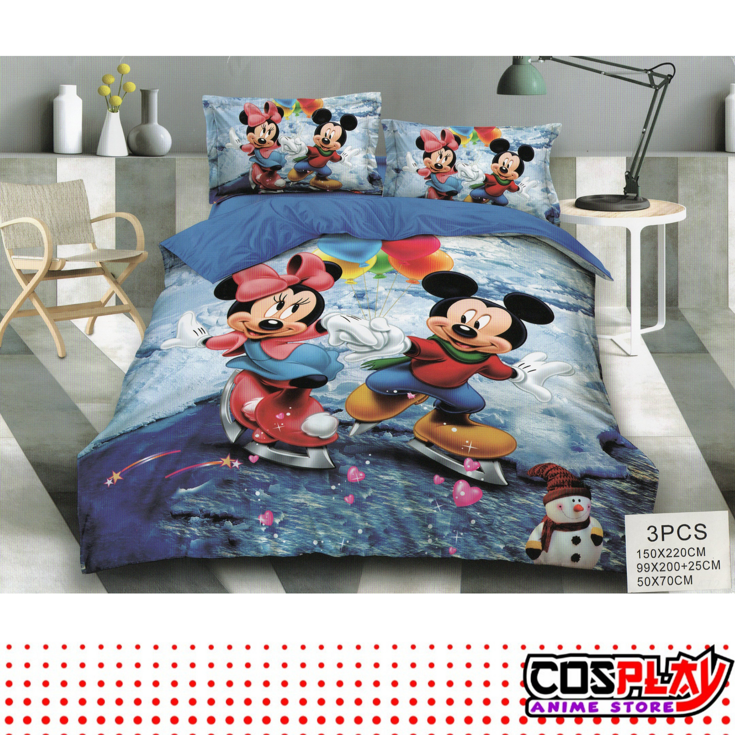 Sábana Infantil 3 Piezas - Mickey Y Minnie Mouse - Disney