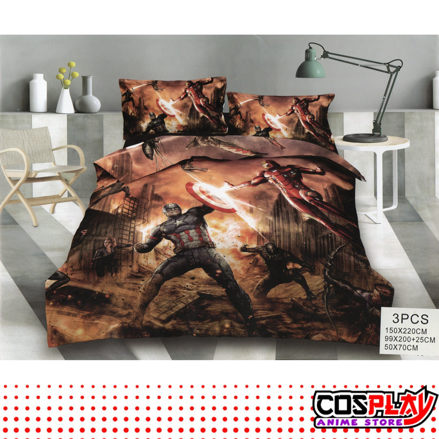 Sábana Infantil 3 Piezas - Capitán América - Avengers