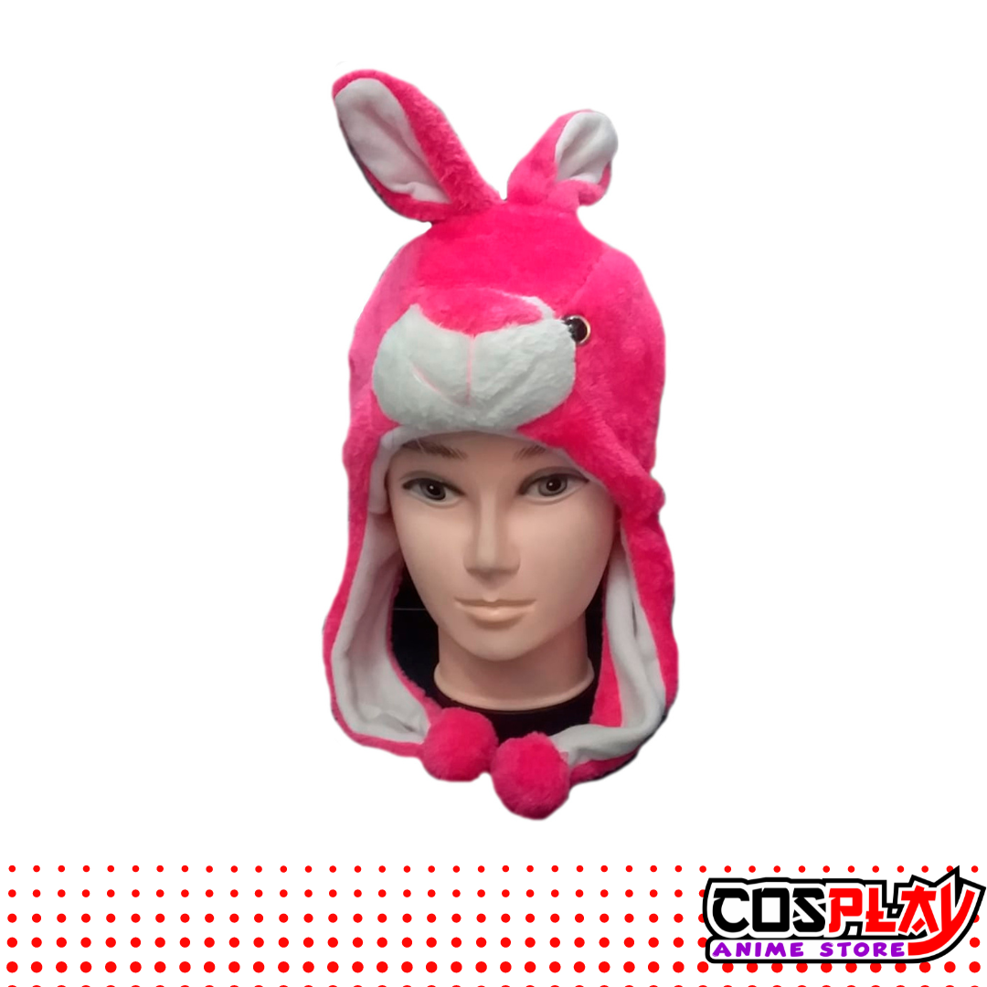 Gorro Animales Felpa / Conejo Rojo
