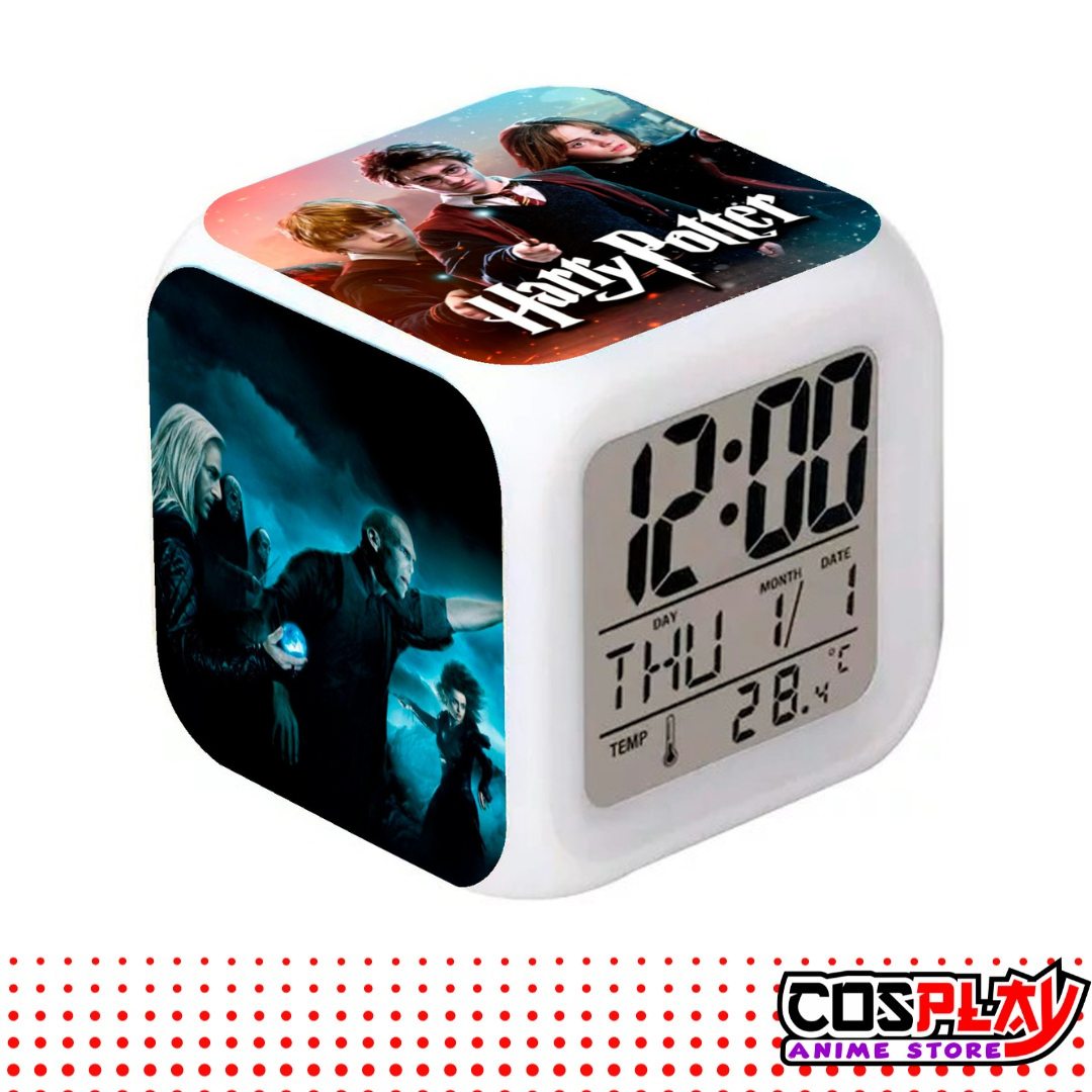 Reloj Despertador Cubo Harry Potter Fecha Y Temperatura Led
