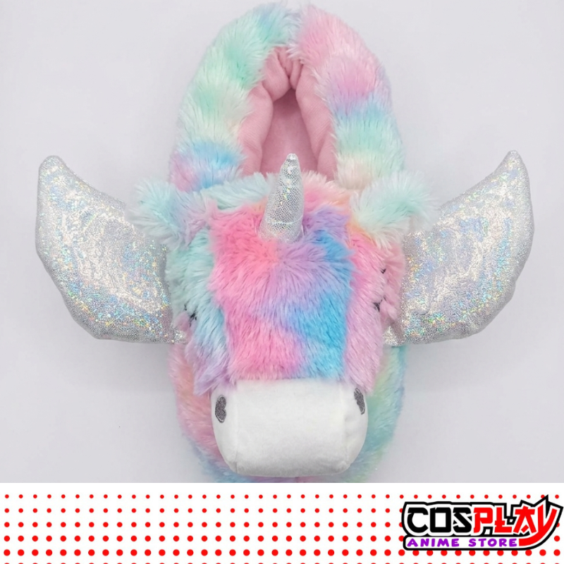 Pantuflas Ajustables De Unicornio Peluditas Cálidas