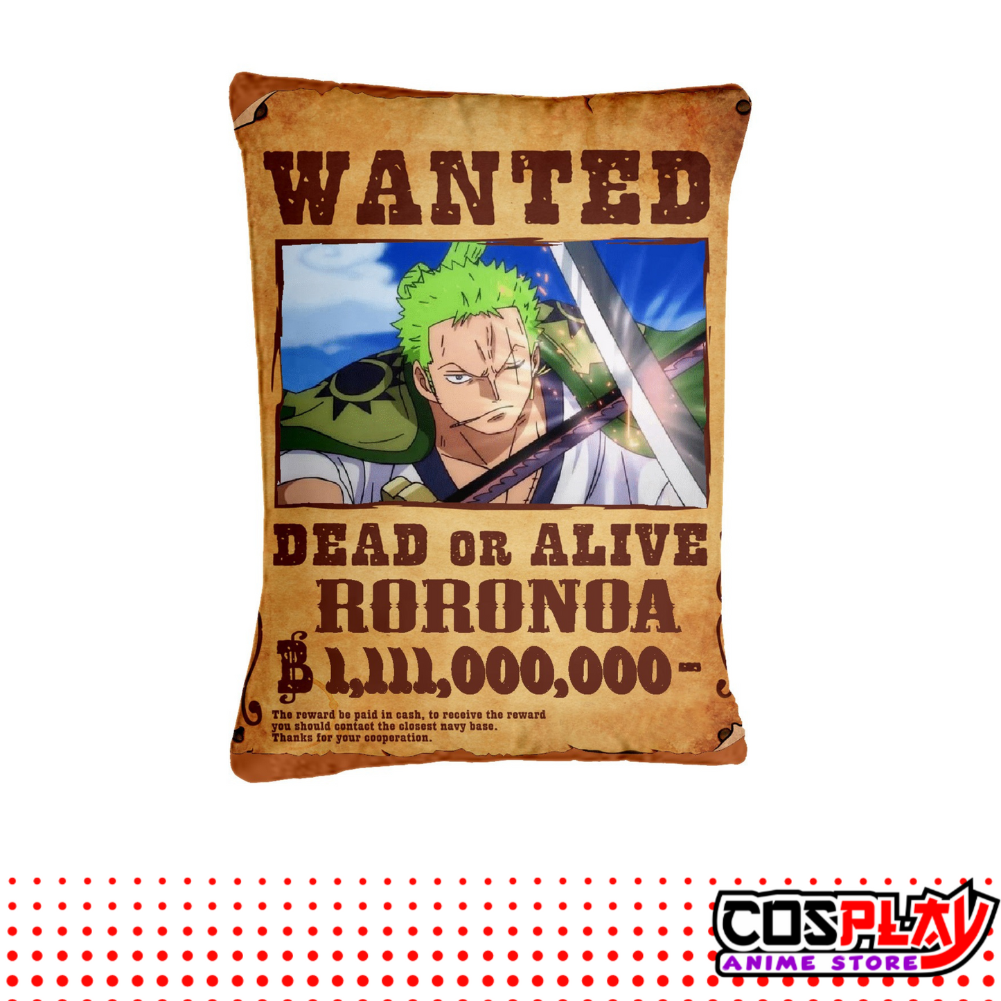 Almohadón Rectangular Zoro - One Piece - Edición Especial