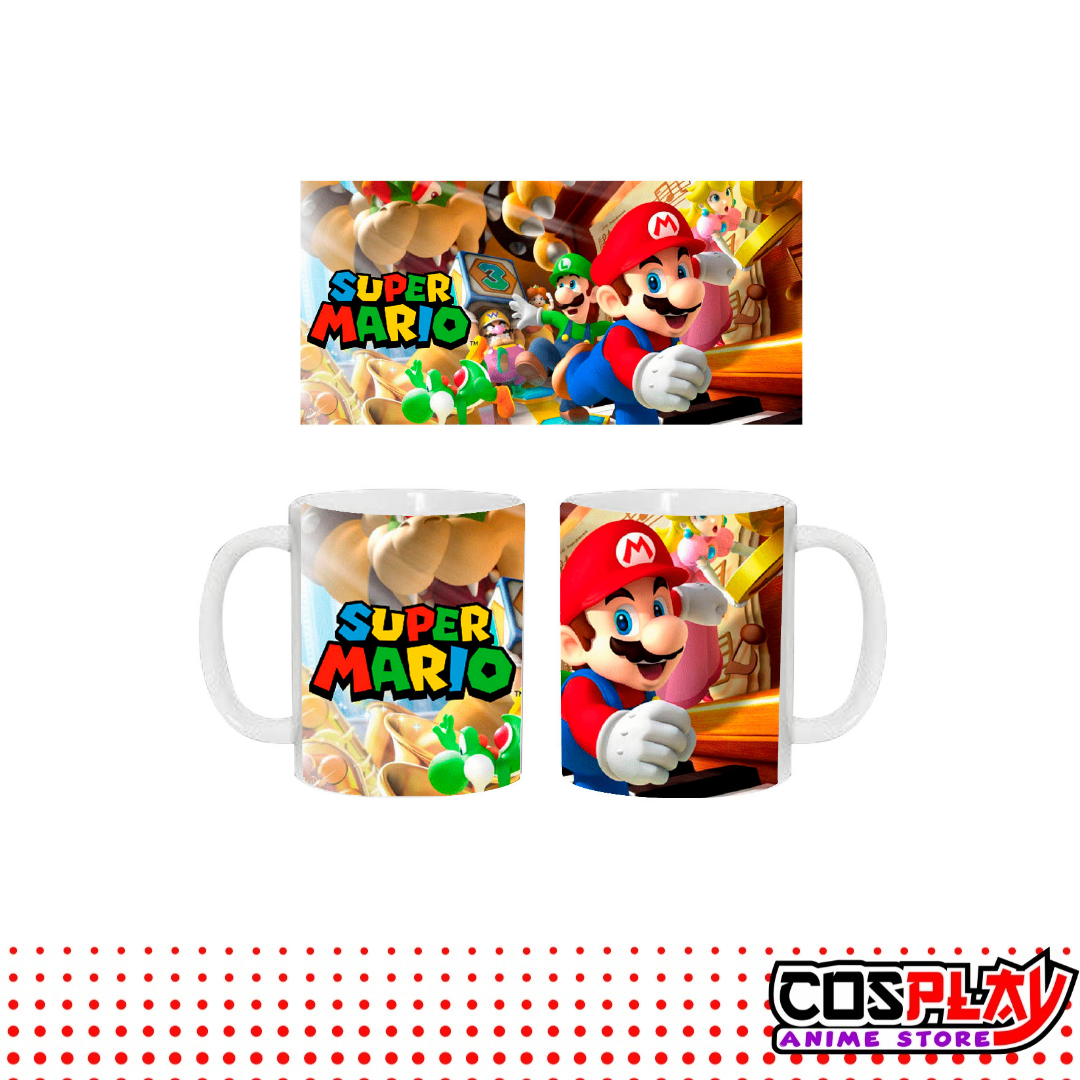 Taza Blanca Super Mario 2