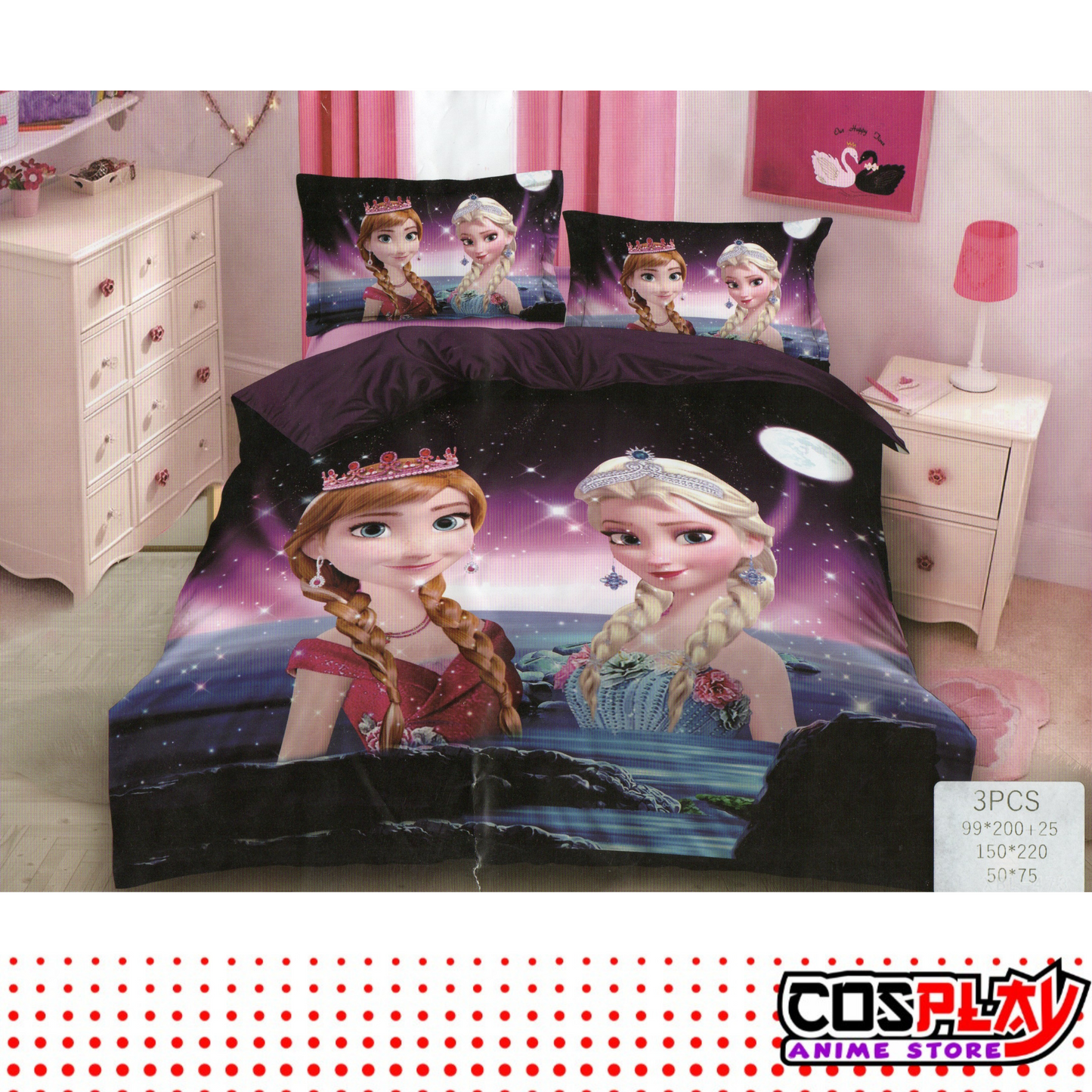 Sábana Infantil 3 Piezas - Elsa Y Anna - Frozen - Disney