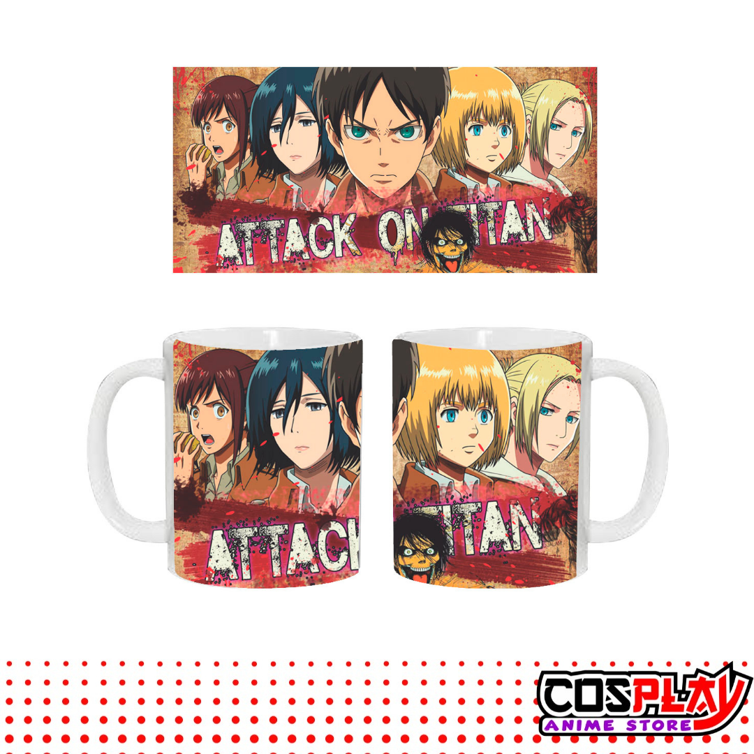 Taza Blanca Ataque de Titanes