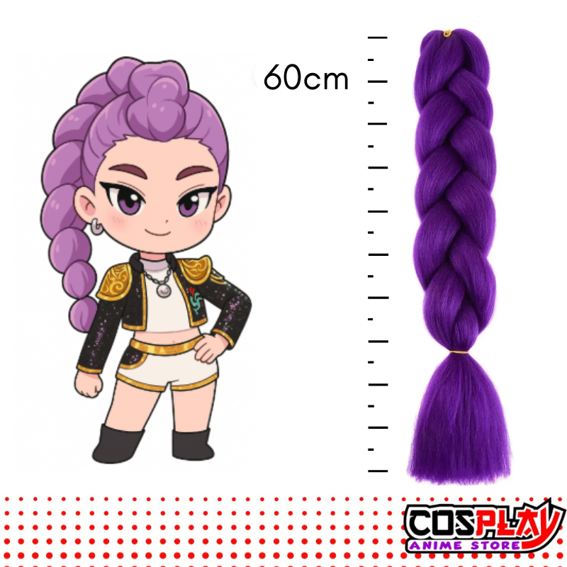 Peluca Rumi Guerreras Kpop Cosplay Trenzas Premium
