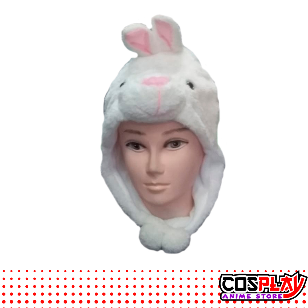 Gorro Animales Felpa / Conejo Blanco