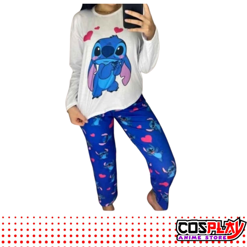 Pijama Dos Piezas Manga Larga Stitch Premium Suave