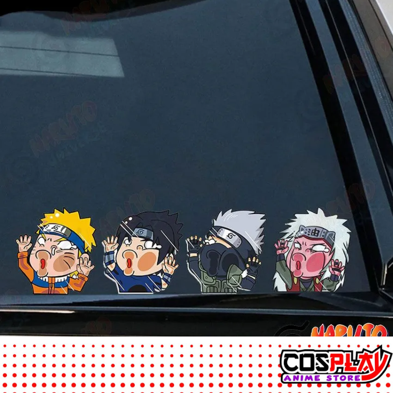 Sticker Calcomanía Naruto X4 Personajes Autos