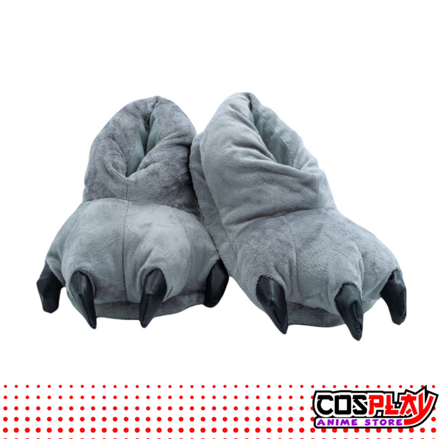 Pantuflas Garras Animales Infantiles y Adulto Gris Talle Único