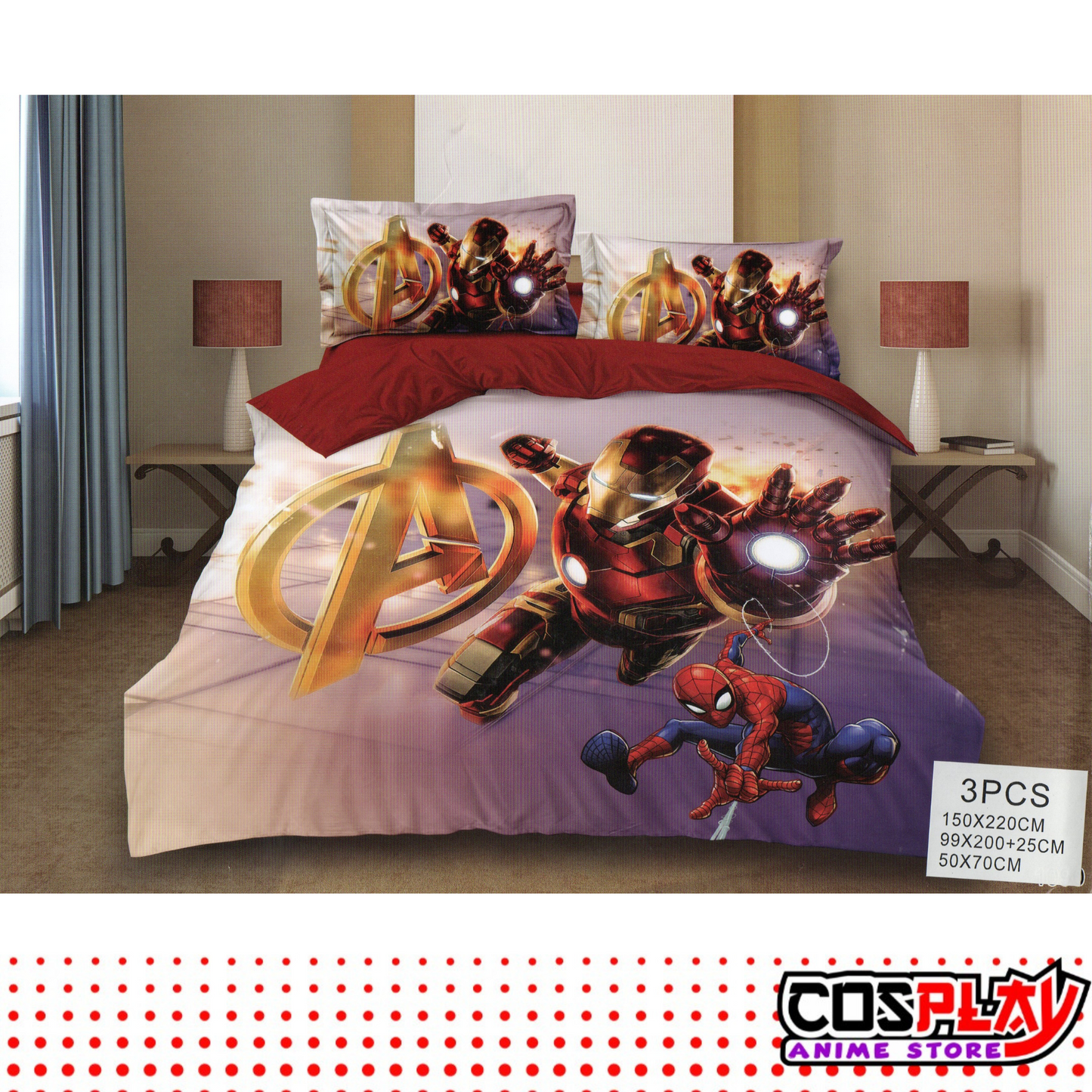 Sábana Infantil 3 Piezas - Iron Man Y Spiderman