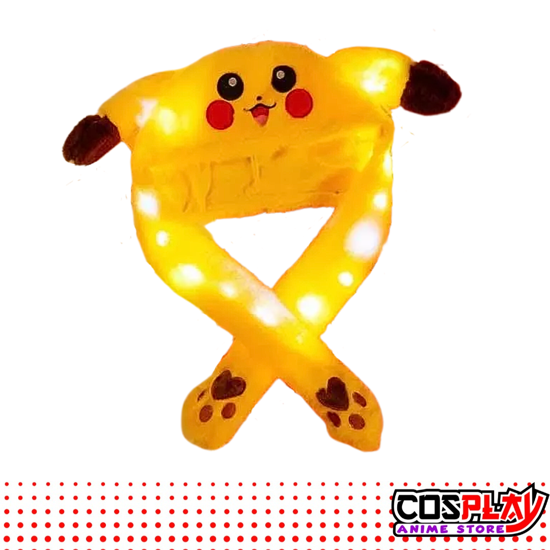 Gorro Pikachu Con Orejas Moviles Y Luces Led