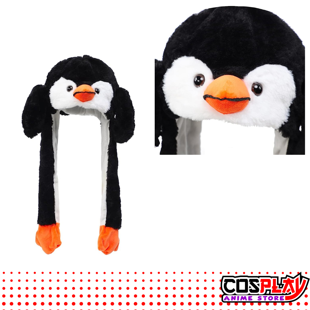 Gorro Felpa Luces Led y Movimiento Pingüino