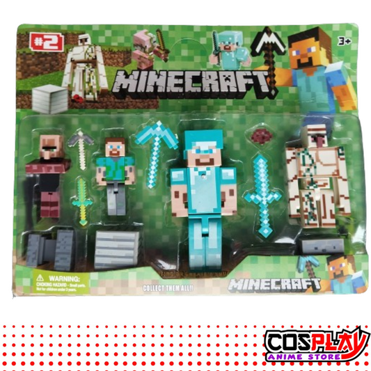 Minecraft Kit 12 Piezas Steve Diamante