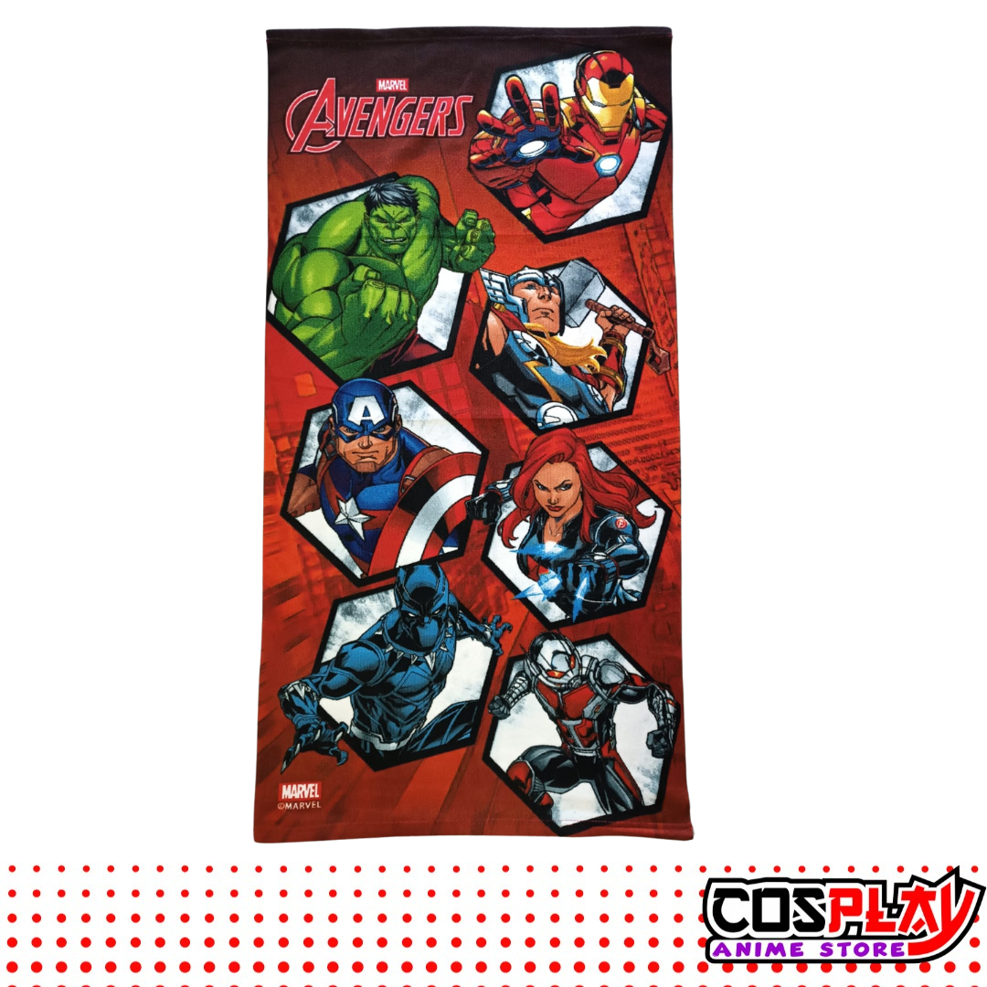 Toallón Infantil - Avengers Rojo 100% Algodón. 1,50 X 70
