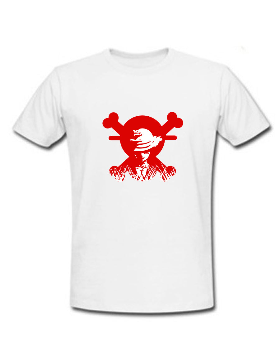 Remera Luffy Silueta Logo Red