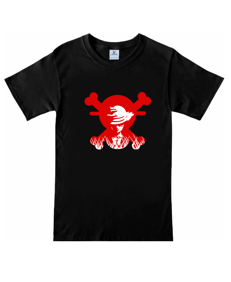 Remera Luffy Silueta Logo Red