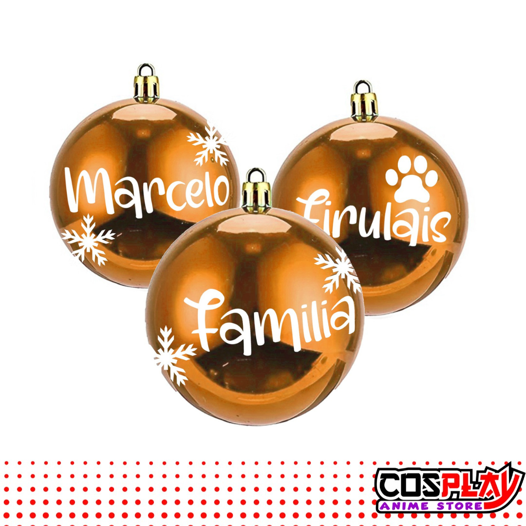 Pack de 3 Chirimbolos Dorados Personalizados Navidad