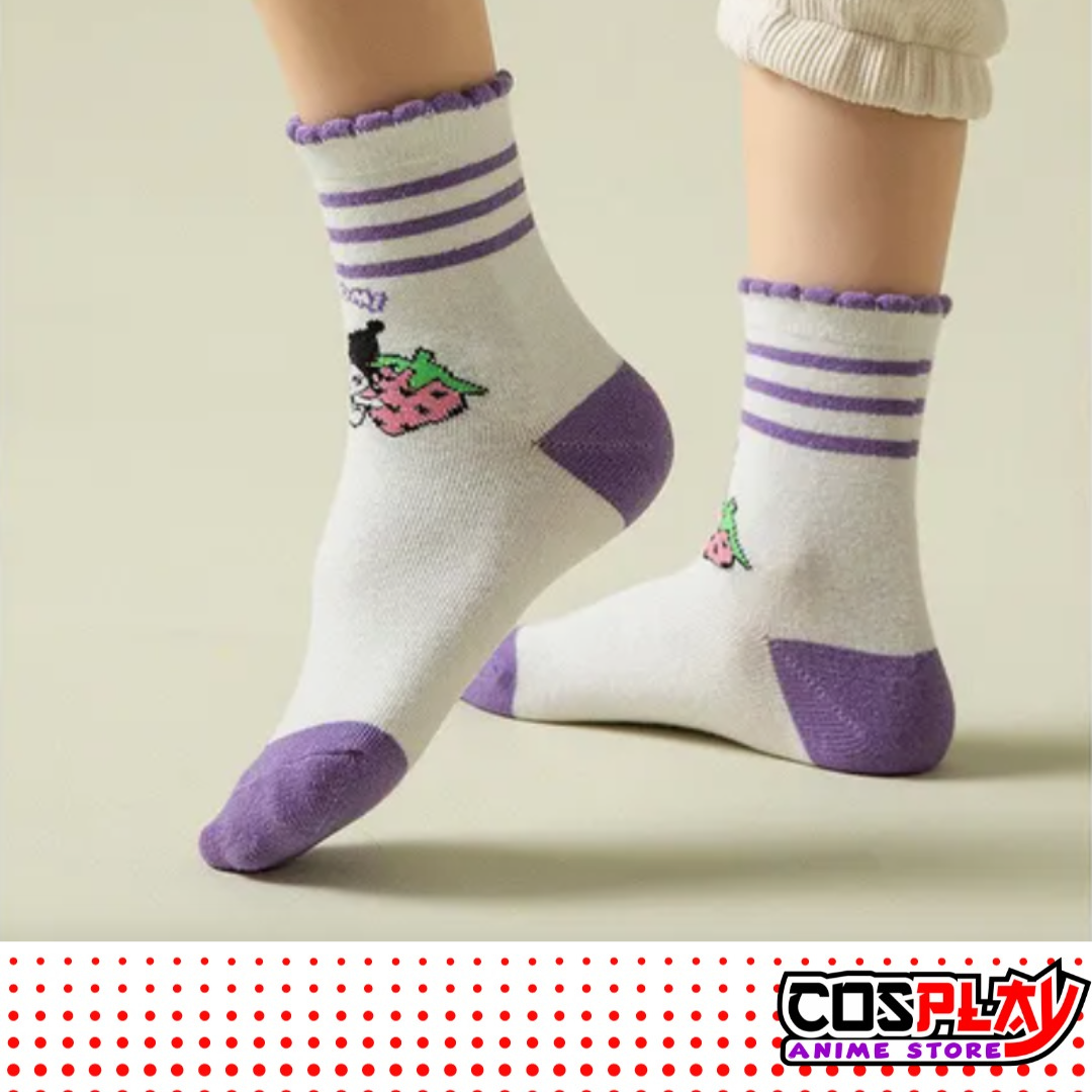 Soquete Pack X5 Pares Colección Kuromi Tierno