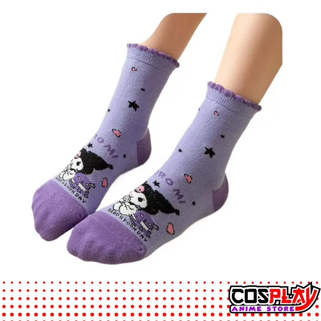 Soquete Pack X5 Pares Colección Kuromi Tierno