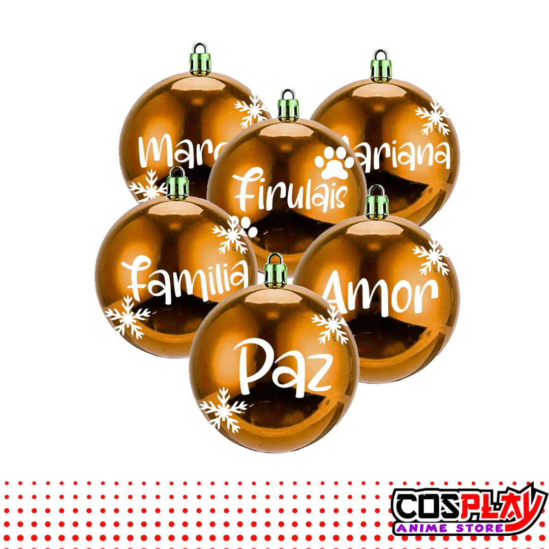 Pack de 6 Chirimbolos Dorados Personalizados Navidad