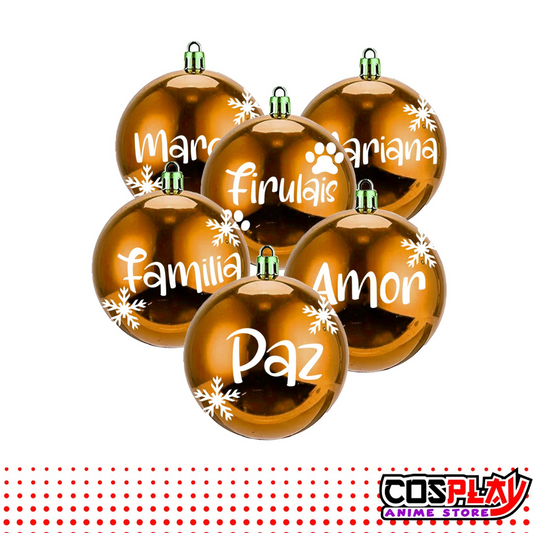Pack de 6 Chirimbolos Dorados Personalizados Navidad