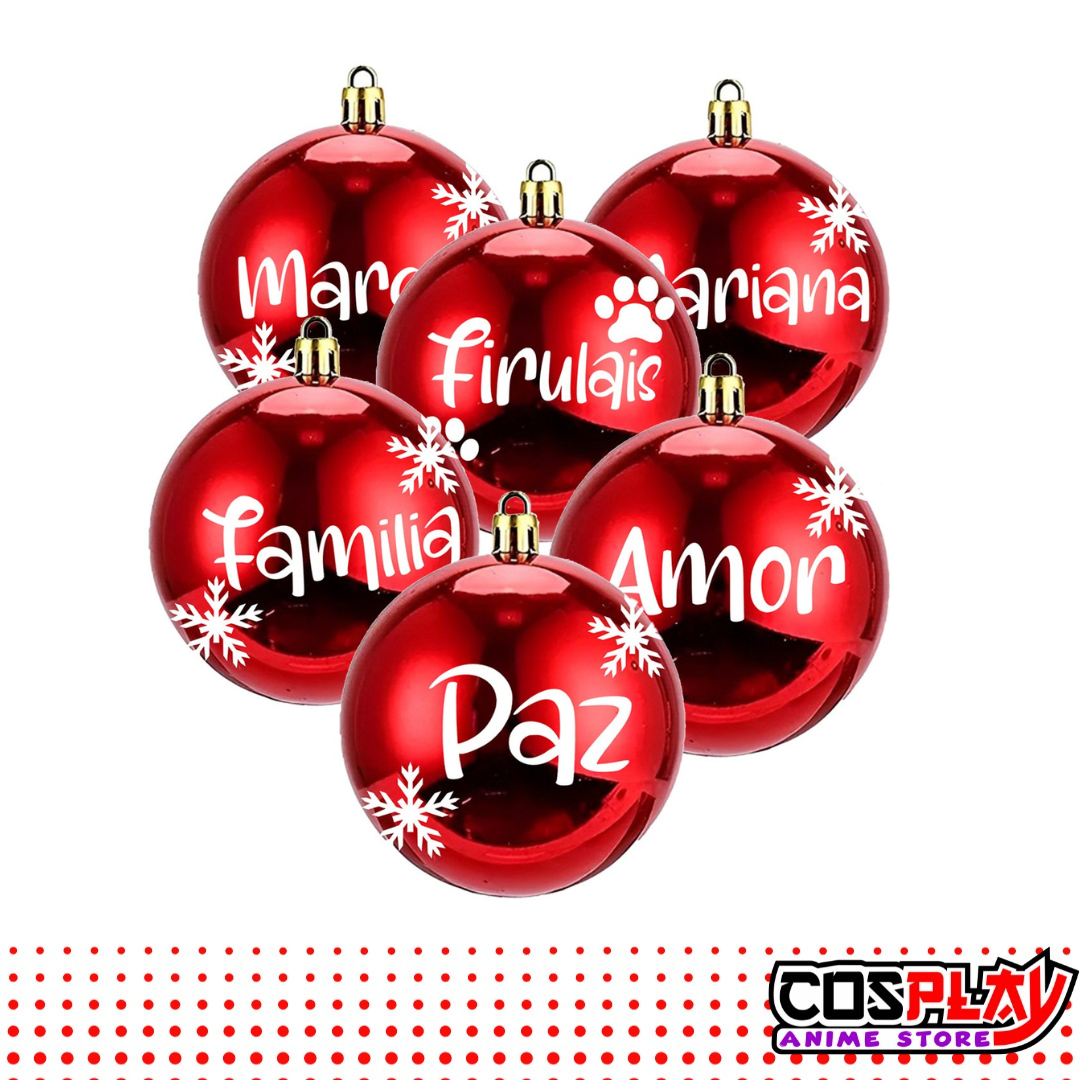 Pack de 6 Chirimbolos Rojos Personalizados Navidad