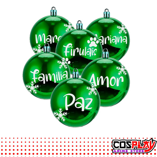 Pack de 6 Chirimbolos Verdes Personalizados Navidad