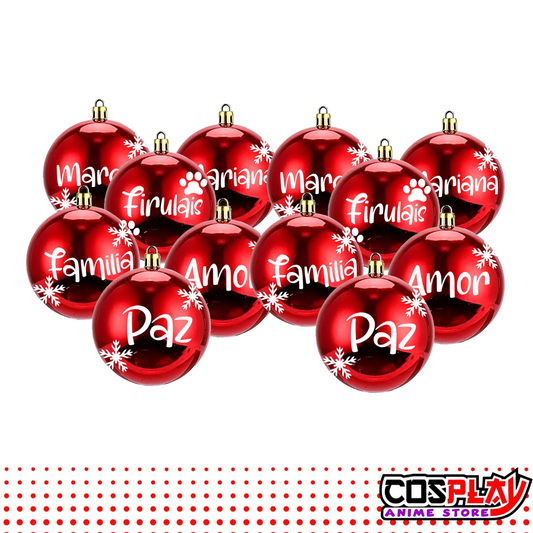 Pack de 12 Chirimbolos Rojos Personalizados Navidad