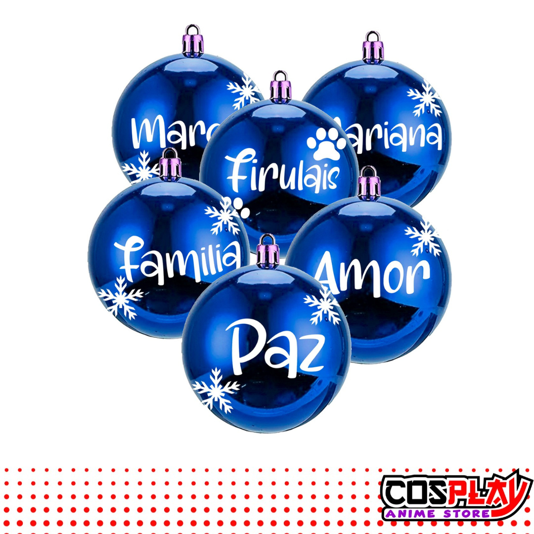 Pack de 6 Chirimbolos Azules Personalizados Navidad