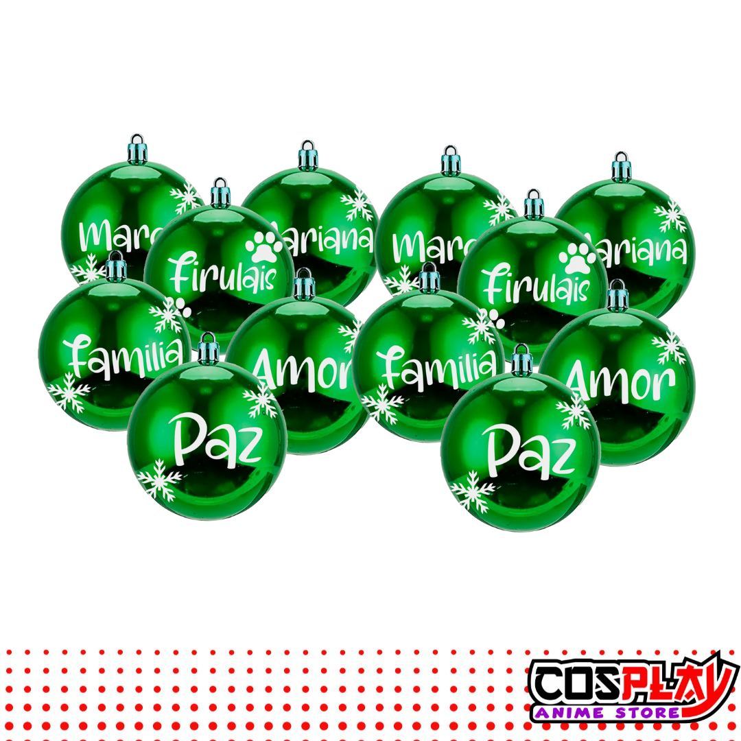 Pack de 12 Chirimbolos Verdes Personalizados Navidad