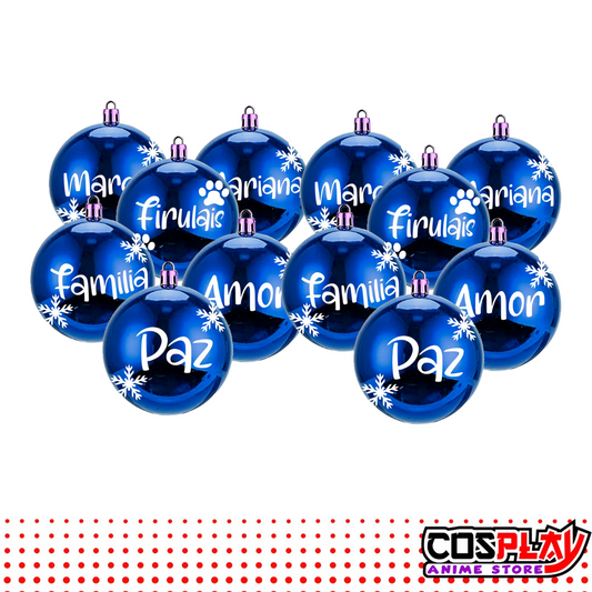 Pack de 12 Chirimbolos Azules Personalizados Navidad