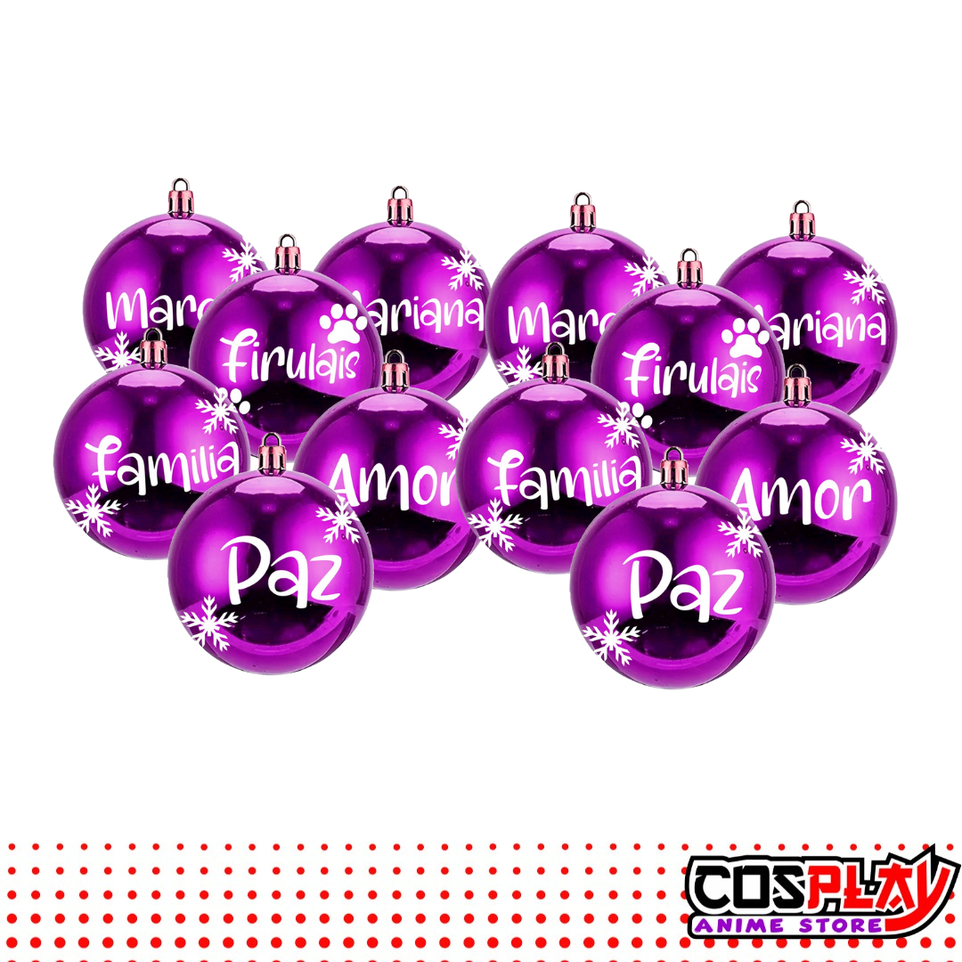 Pack de 12 Chirimbolos Violetas Personalizados Navidad