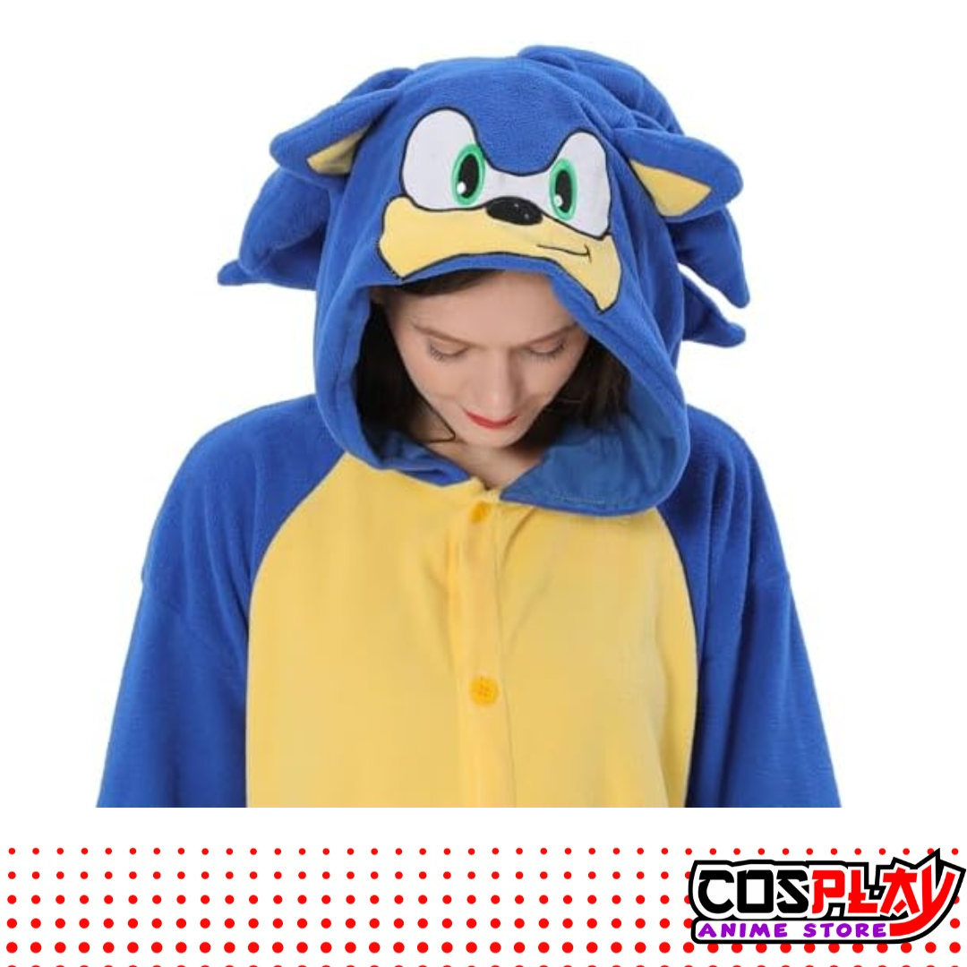 Pijama Entero Kigurumi Polar De Sonic Adultos