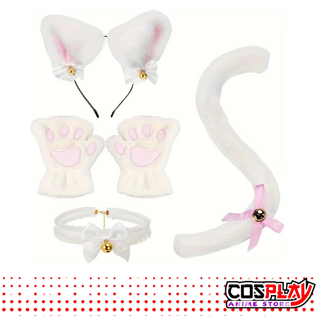 Conjunto De Accesorios De Cosplay Gatita Disfraz Halloween