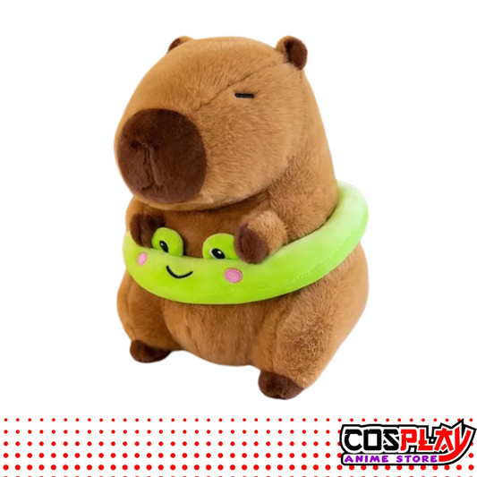 Peluche Capibara Con Flotador De Rana Tierno