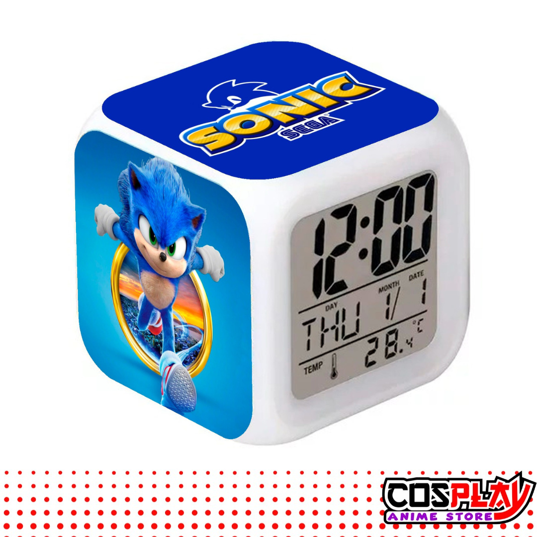 Reloj Despertador Cubo Sonic Fecha Y Temperatura Led