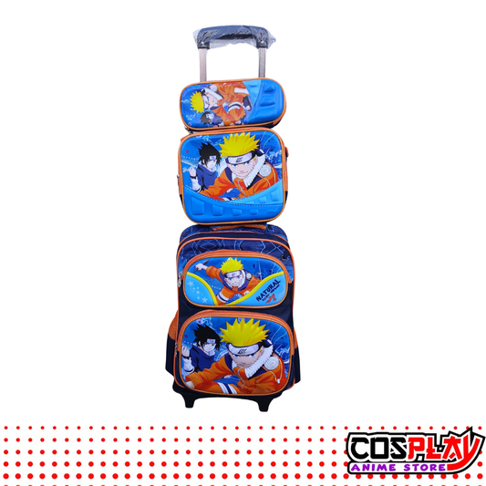 Kit 3d Naruto Uzumaki - Mochila, Lunchera Y Cartuchera