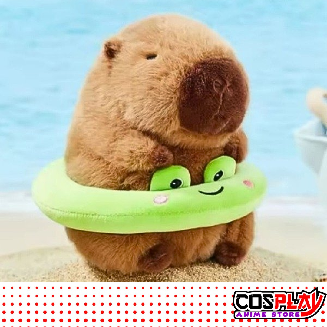 Peluche Capibara Con Flotador De Rana Tierno