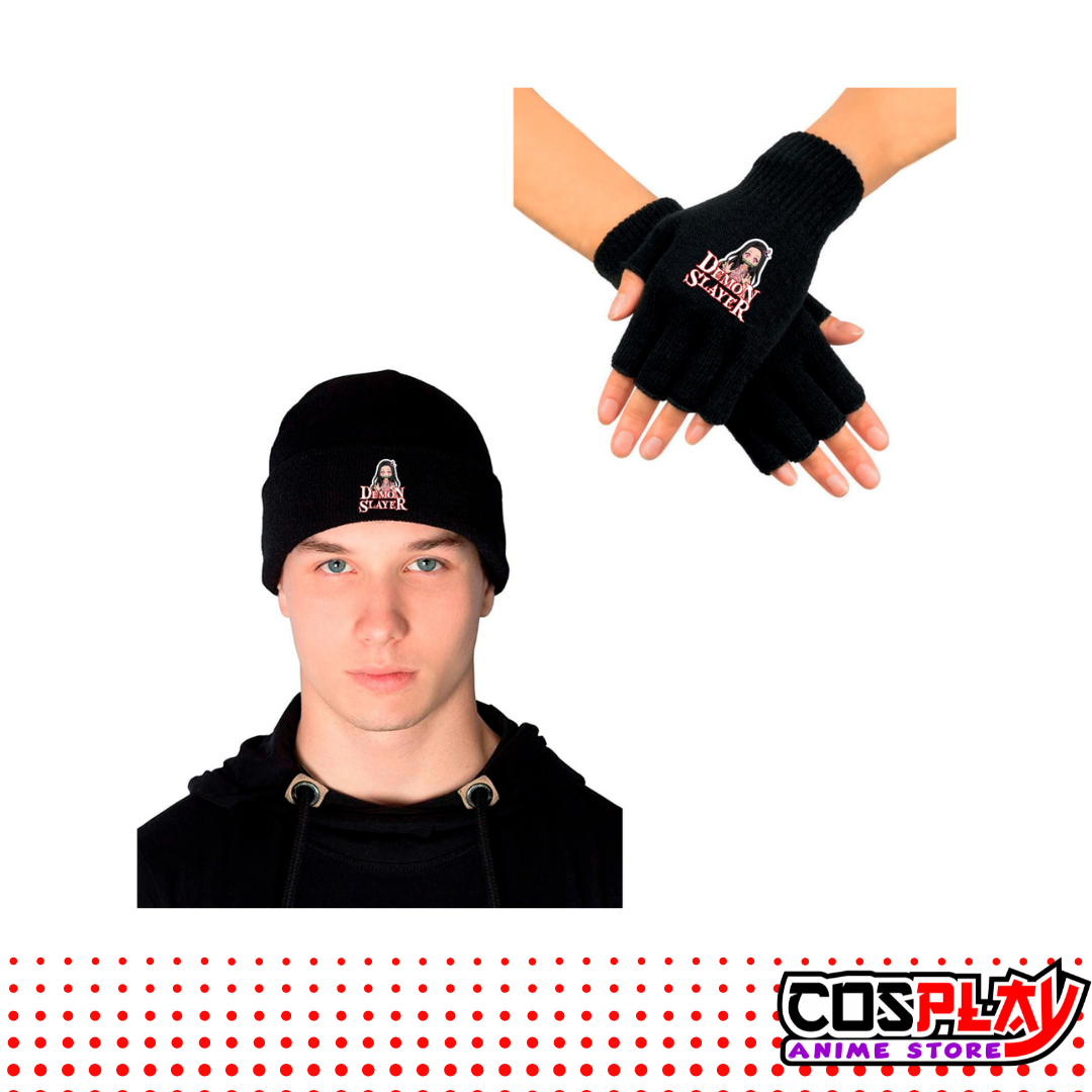 Kit de Invierno Gorro + Guantes Demon Slayer Nezuko