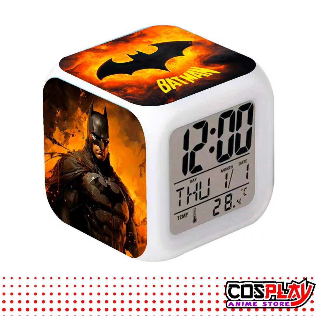 Reloj Despertador Cubo Batman Fecha Y Temperatura Led