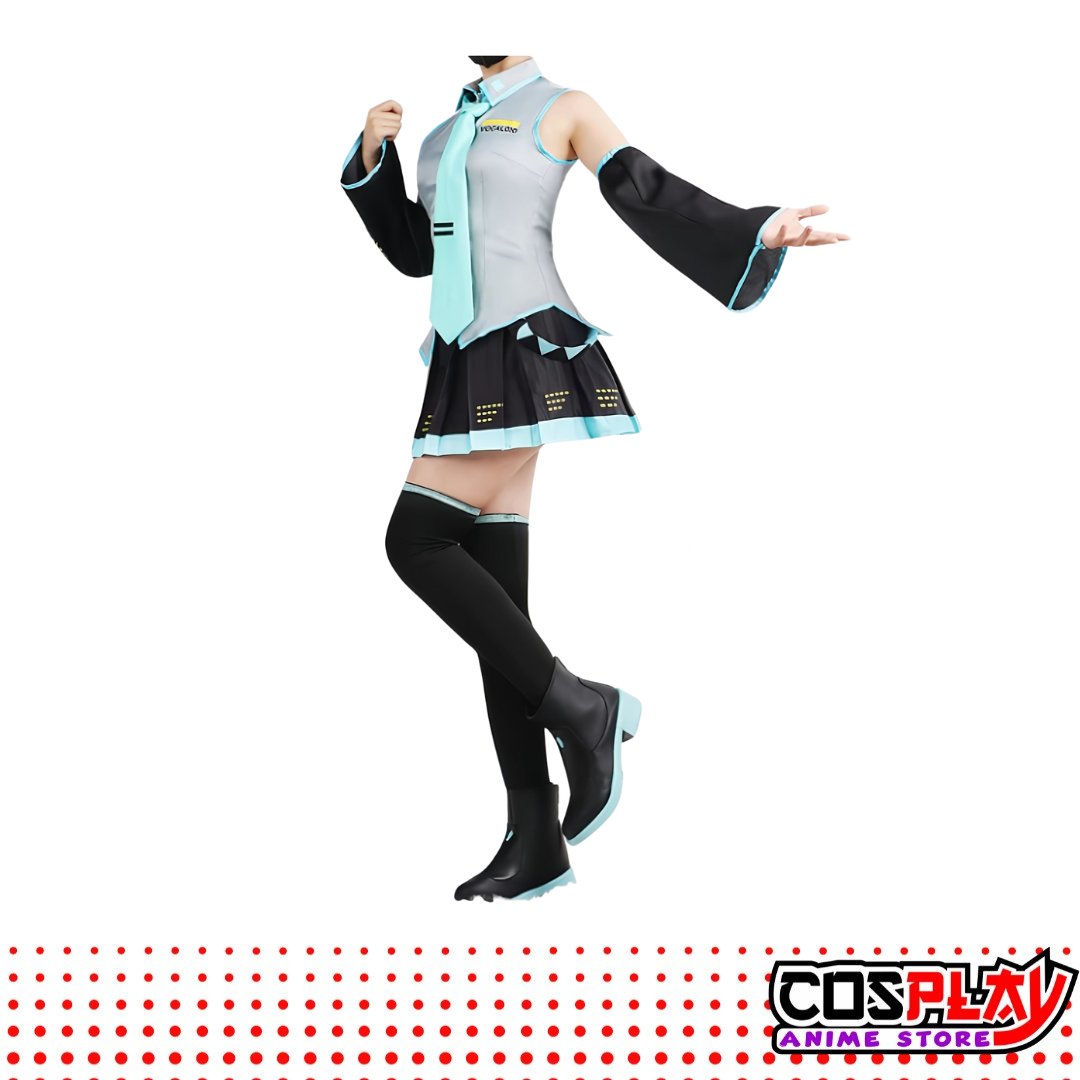 Cosplay Disfraz Hatsune Miku - Vocaloid Con Accesorios