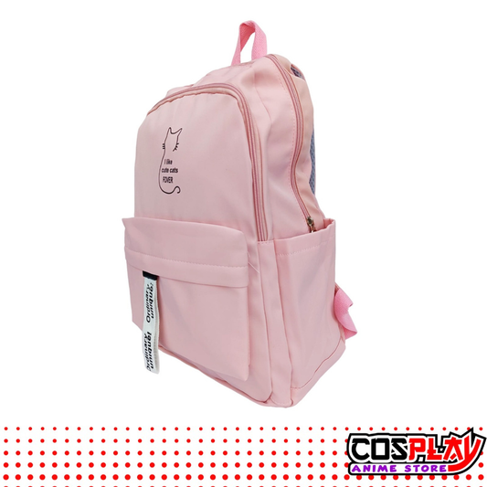 Mochila Reforzada Gatitos Dos Cierres Varios Colores