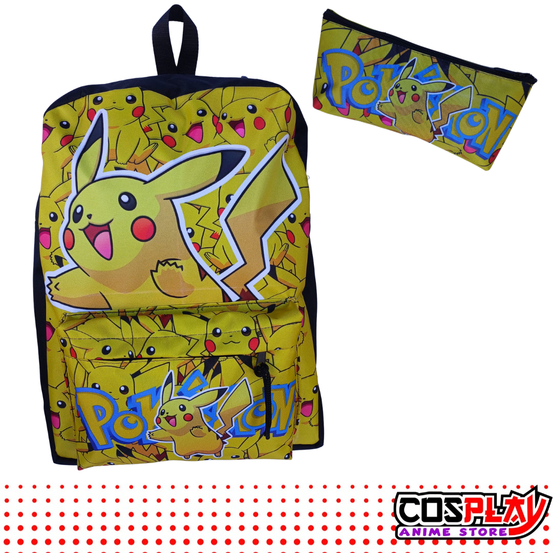 Kit Mochila Y Cartuchera Pikachu - Pokemon Lona Premium