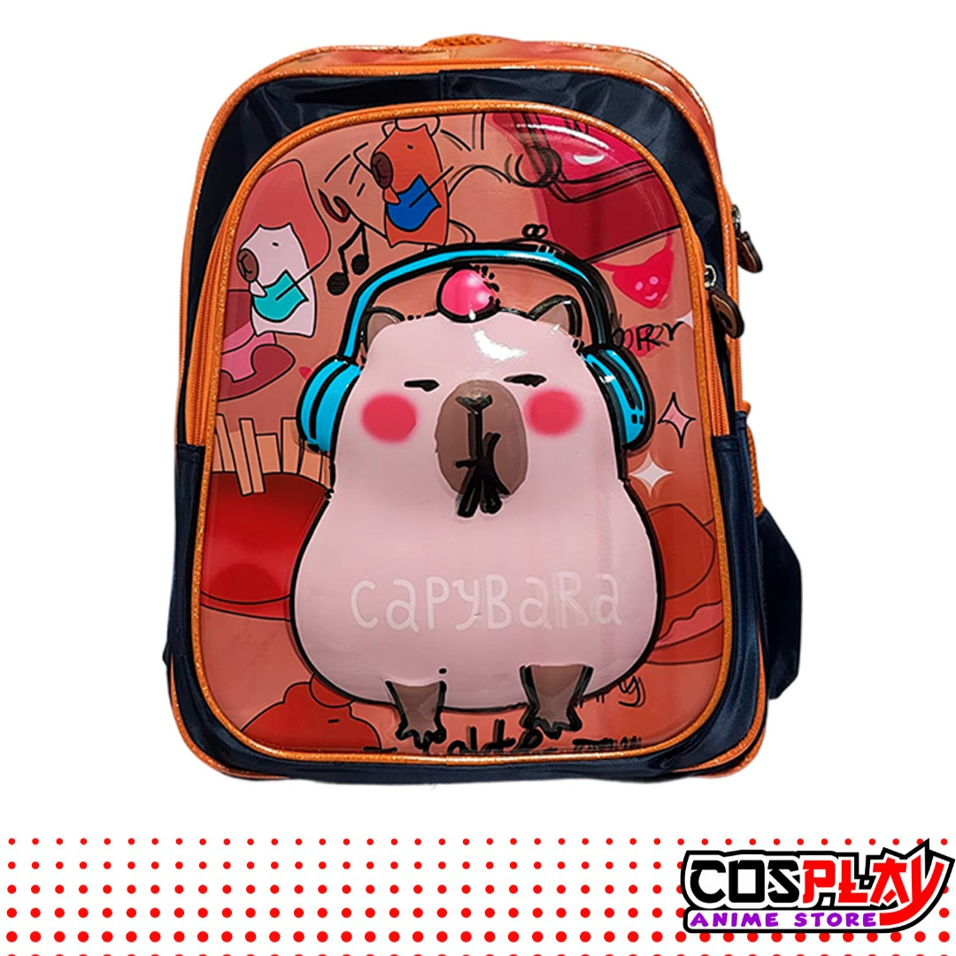 Mochila 3d Capybara Carpincho 3 Cierres Varios Colores