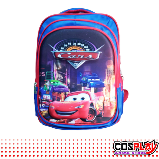 Mochila 3d Escolar Tres Cierres Cars Reforzada