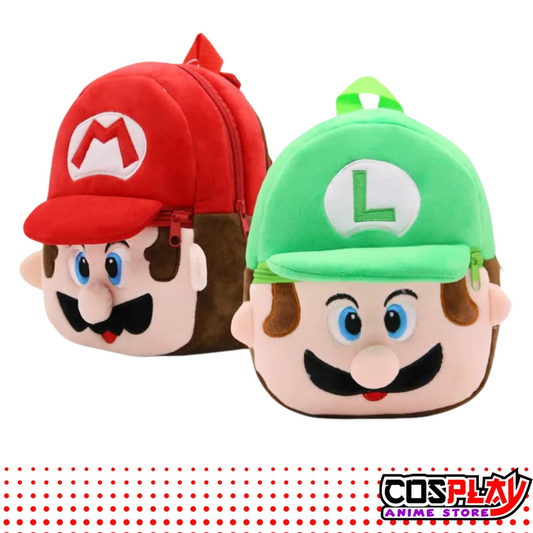 Mochila Mario Y Luigi Felpa Suave Infantil Super Mario