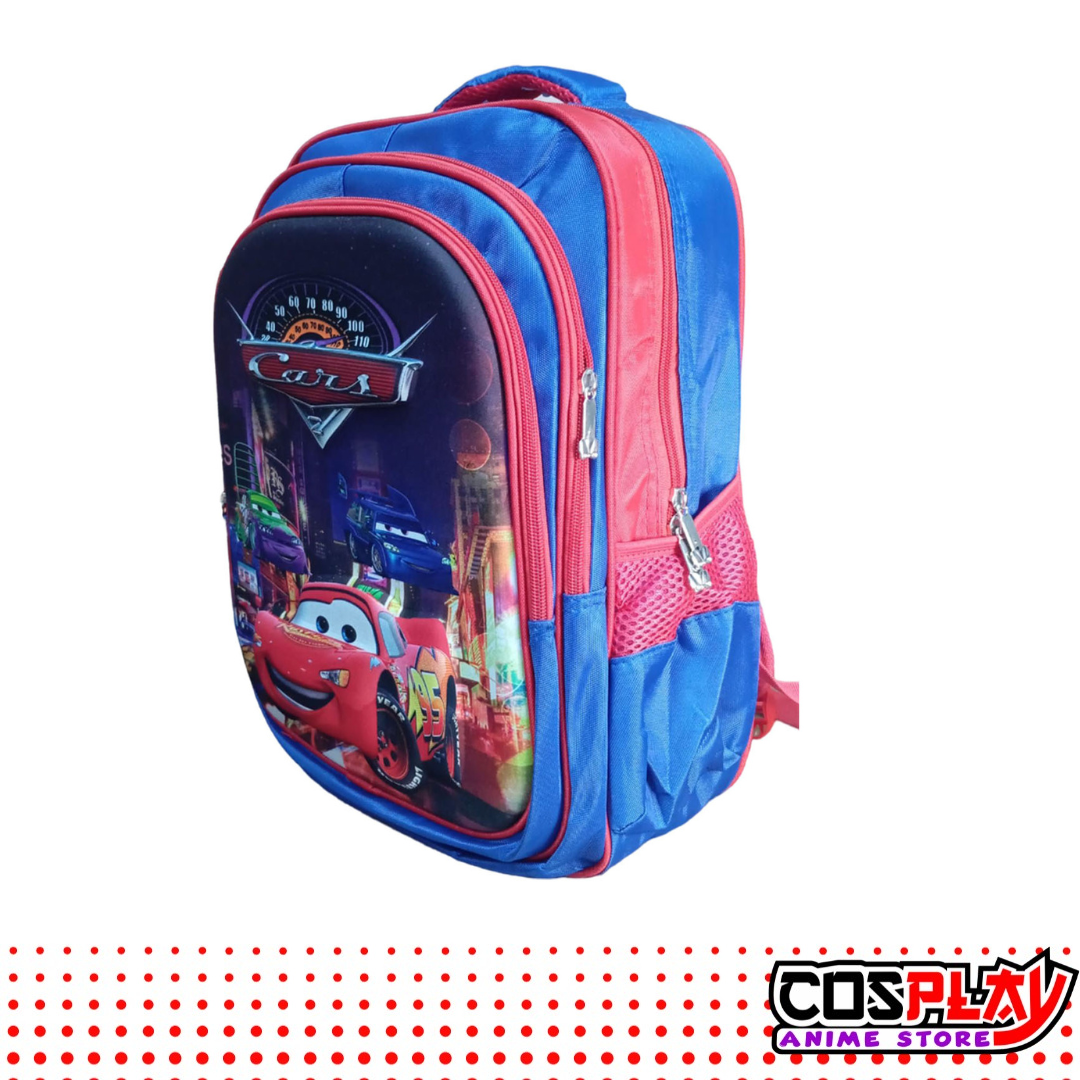 Mochila 3d Escolar Tres Cierres Cars Reforzada