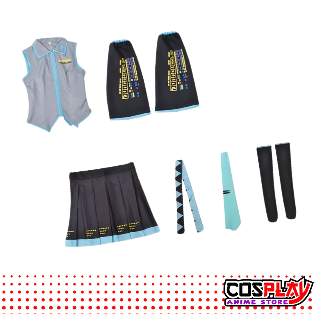 Cosplay Disfraz Hatsune Miku - Vocaloid Con Accesorios