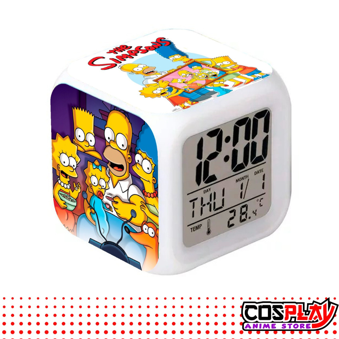 Reloj Despertador Cubo Los Simpsons Fecha Y Temperatura Led